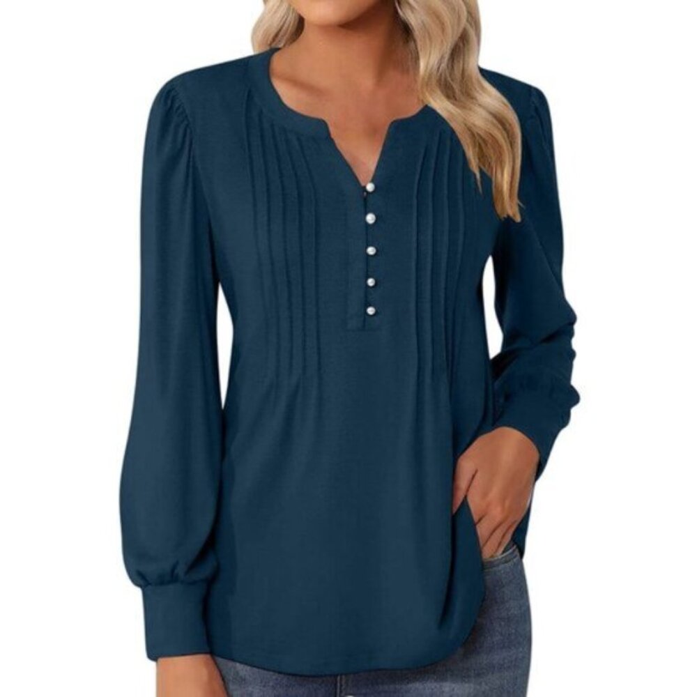 New style pleated elegant loose-fitting ladies top T-shirt